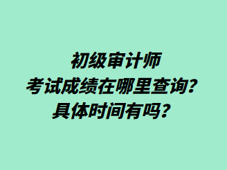 初级审计师考试成绩在哪里查询？具体时间有吗？