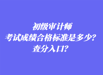 初级审计师考试成绩合格标准是多少？查分入口？