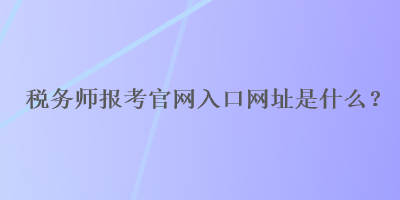 税务师报考官网入口网址是什么？