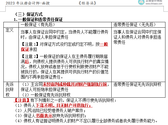 2023注会考试知识点总结-8.25经济法（考生回忆版）