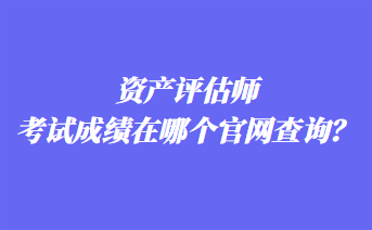 资产评估师考试成绩在哪个官网查询？