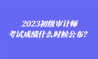 2023初级审计师考试成绩什么时候公布？