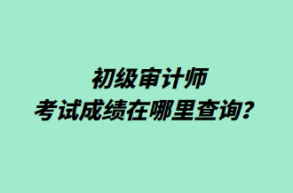 初级审计师考试成绩在哪里查询？