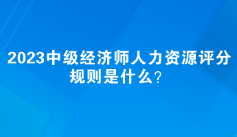 2023中级经济师人力资源评分规则是什么？