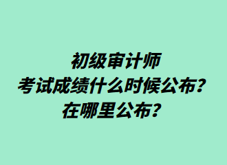 初级审计师考试成绩什么时候公布？在哪里公布？