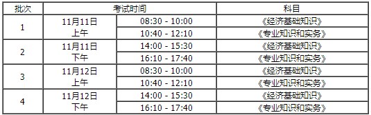 内蒙古2023年初中级经济师考试时间