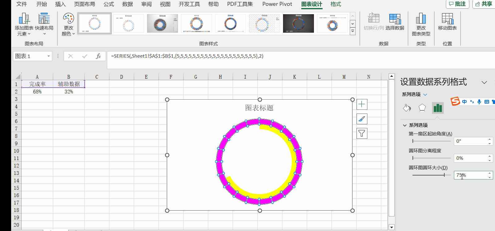 高大上的圆环图是如何制作的? 详细步骤来了!