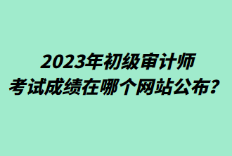 2023年初级审计师考试成绩在哪个网站公布？