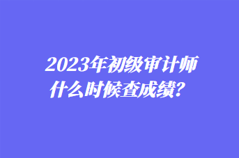 2023年初级审计师什么时候查成绩？