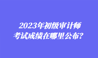 2023年初级审计师考试成绩在哪里公布？