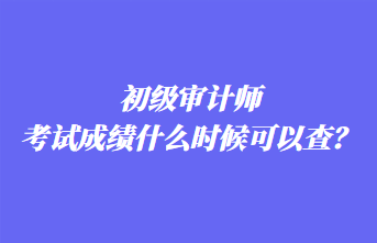 初级审计师考试成绩什么时候可以查？