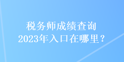 税务师成绩查询2023年入口在哪里？