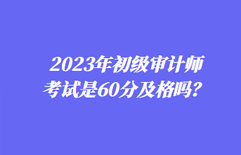 2023年初级审计师考试是60分及格吗？