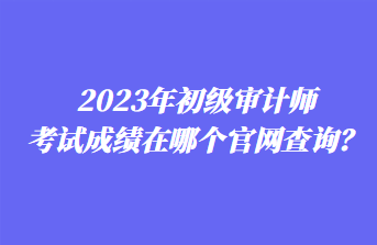 2023年初级审计师考试成绩在哪个官网查询？