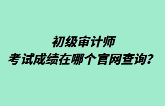 初级审计师考试成绩在哪个官网查询？