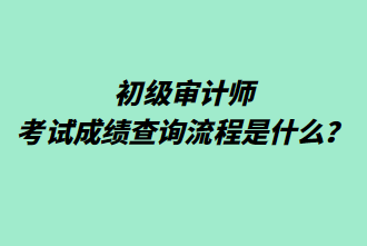 初级审计师考试成绩查询流程是什么？