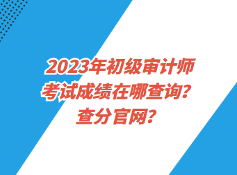 2023年初级审计师考试成绩在哪查询？查分官网？