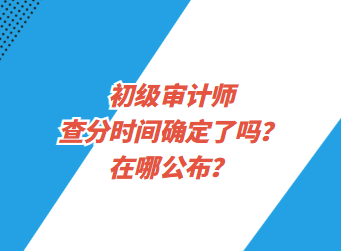 初级审计师查分时间确定了吗？在哪公布？