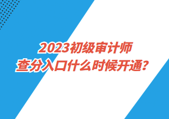 2023初级审计师查分入口什么时候开通？