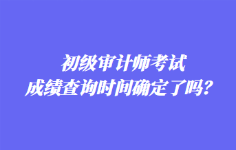 初级审计师考试成绩查询时间确定了吗？