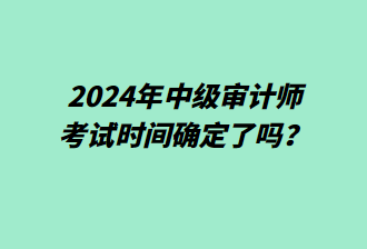 2024年中级审计师考试时间确定了吗？