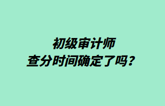 初级审计师查分时间确定了吗？