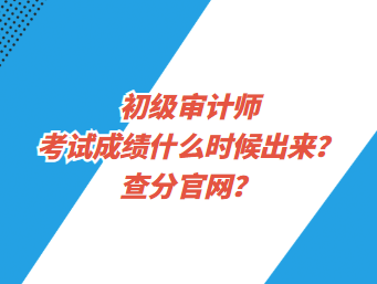 初级审计师考试成绩什么时候出来？查分官网？