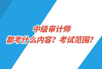 中级审计师都考什么内容？考试范围？