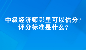 2023中级经济师哪里可以估分？评分标准是什么？