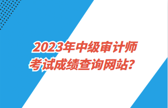 2023年中级审计师考试成绩查询网站？