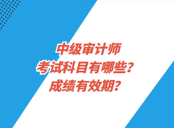 中级审计师考试科目有哪些？成绩有效期？