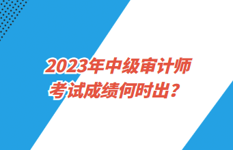 2023年中级审计师考试成绩何时出？