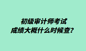 初级审计师考试成绩大概什么时候查？