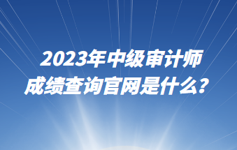 2023年中级审计师成绩查询官网是什么？