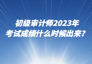 初级审计师2023年考试成绩什么时候出来？