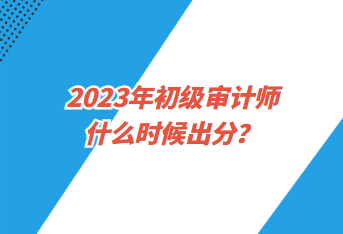 2023年初级审计师什么时候出分？