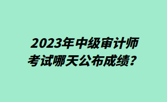 2023年中级审计师考试哪天公布成绩？