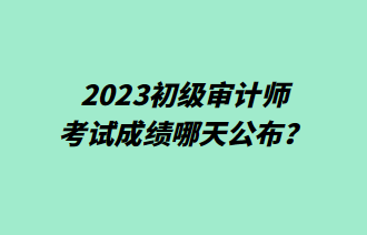 2023初级审计师考试成绩哪天公布？