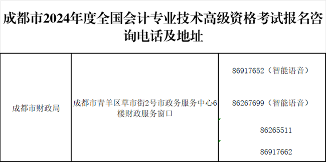 四川成都2024年高级会计师报名简章