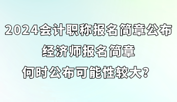 2024会计职称报名简章已公布 经济师简章何时公布可能性较大？ (1)