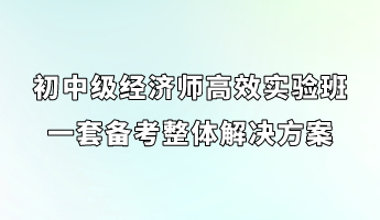 初中级经济师高效实验班 一套备考整体解决方案>