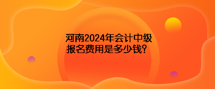 河南2024年会计中级报名费用是多少钱？