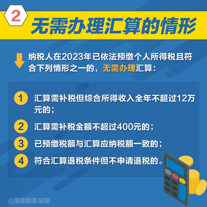 个税年度汇算无需办理的情形