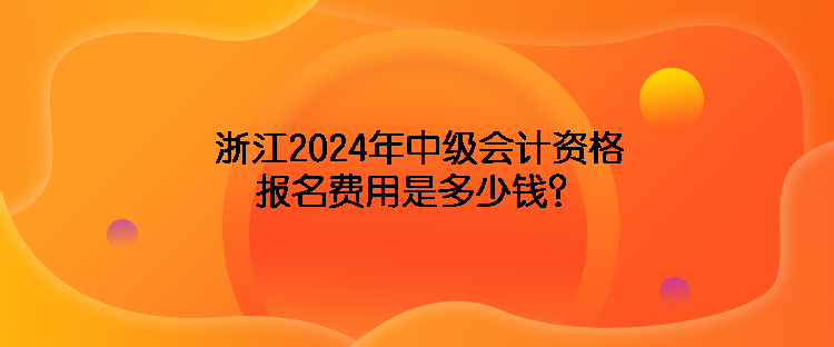 浙江2024年中级会计资格报名费用是多少钱？