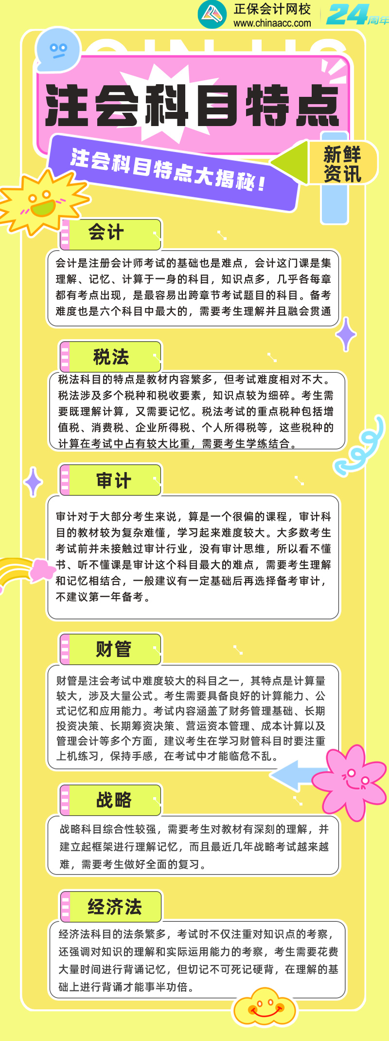 注会各科目特点大揭秘！