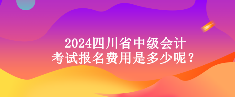 2024四川省中级会计考试报名费用是多少呢？