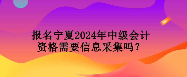 报名宁夏2024年中级会计资格需要信息采集吗？