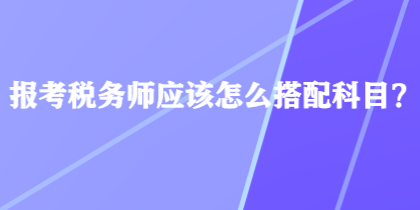 报考税务师应该怎么搭配科目？