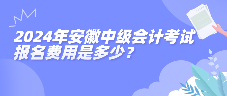 2024安徽中级报名费用