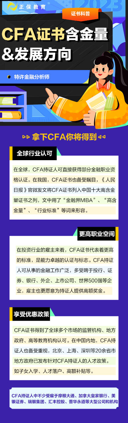 CFA证书含金量